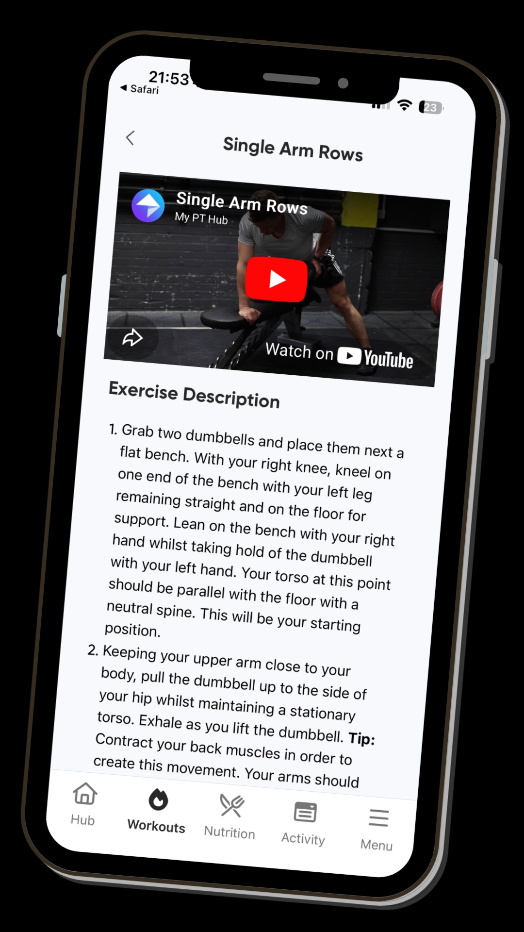 Video coaching on every exercise